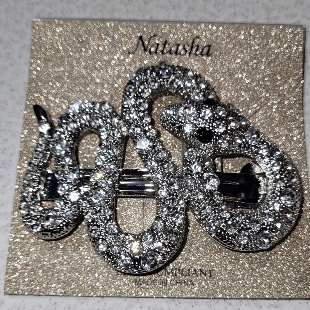 Natasha Couture Snake Silver Gem Hairclip LP Rt M LM